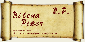 Milena Piper vizit kartica